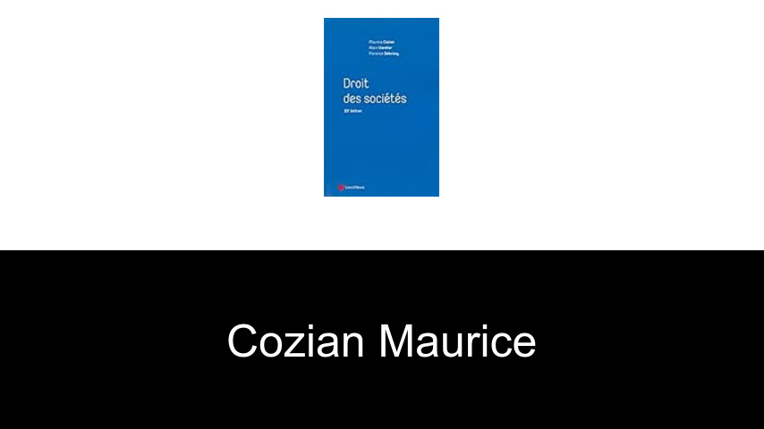 livres de Cozian Maurice