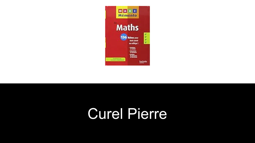livres de Curel Pierre