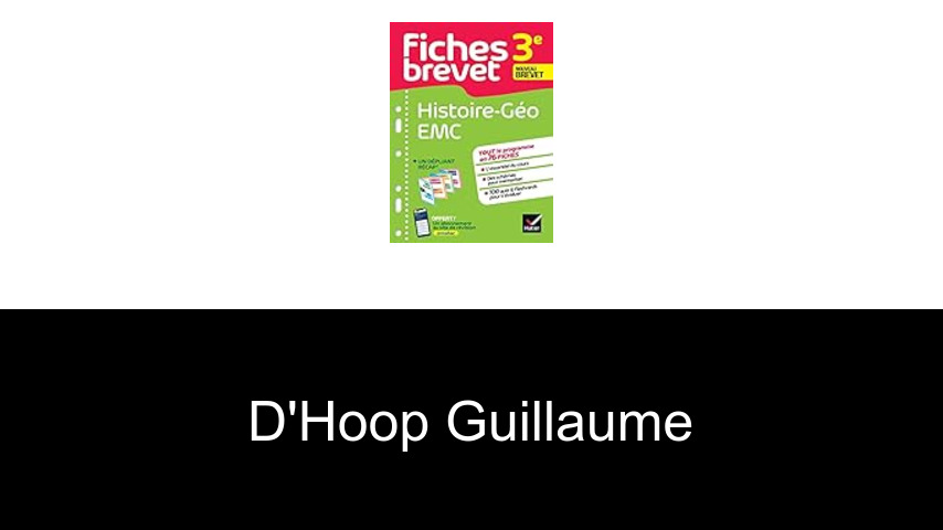 livres de d'Hoop Guillaume