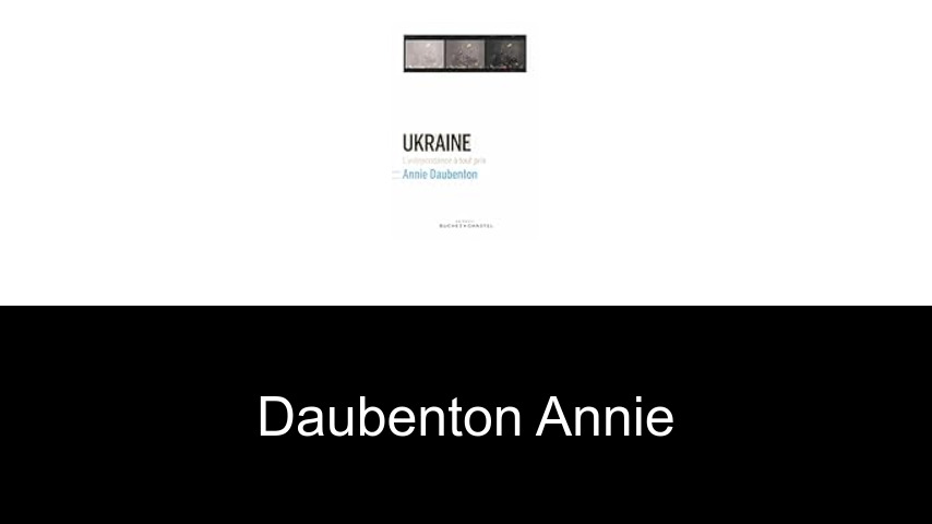 livres de Daubenton Annie