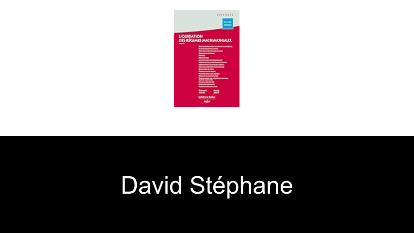 livres de David Stéphane