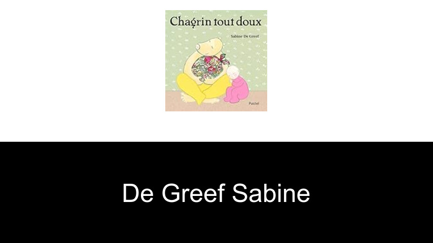 livres de De Greef Sabine