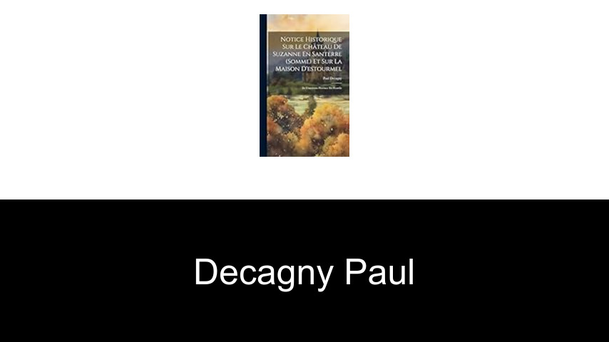 livres de Decagny Paul