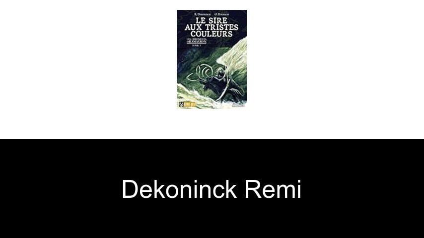 livres de Dekoninck Remi