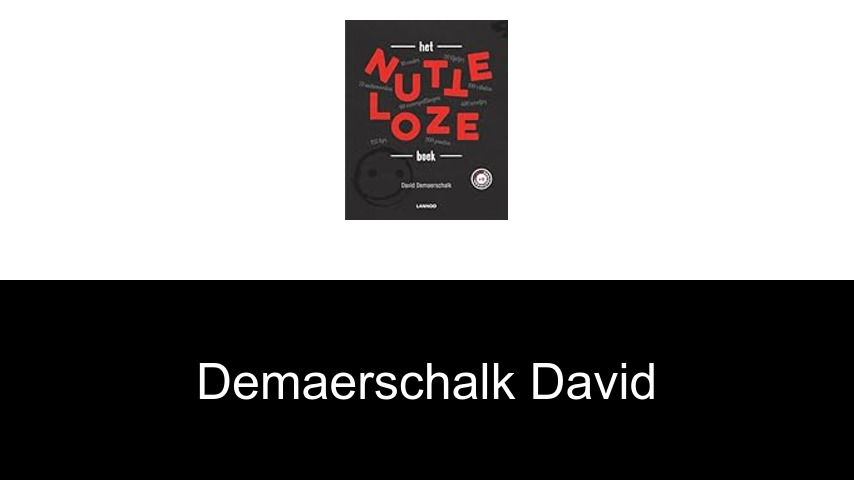 livres de Demaerschalk David