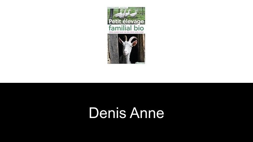 livres de DENIS ANNE