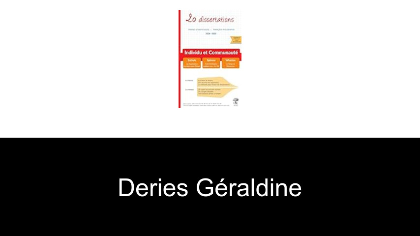 livres de Deries Géraldine