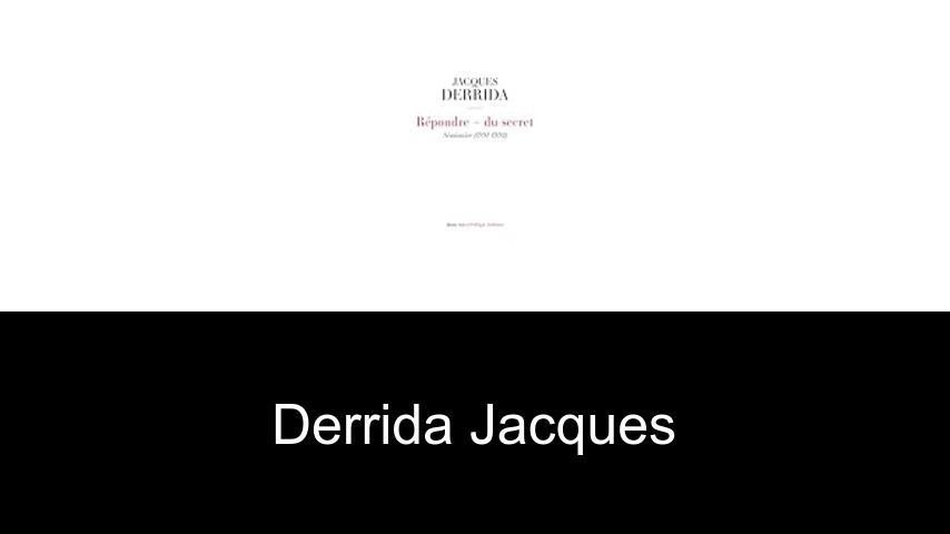 livres de Derrida Jacques