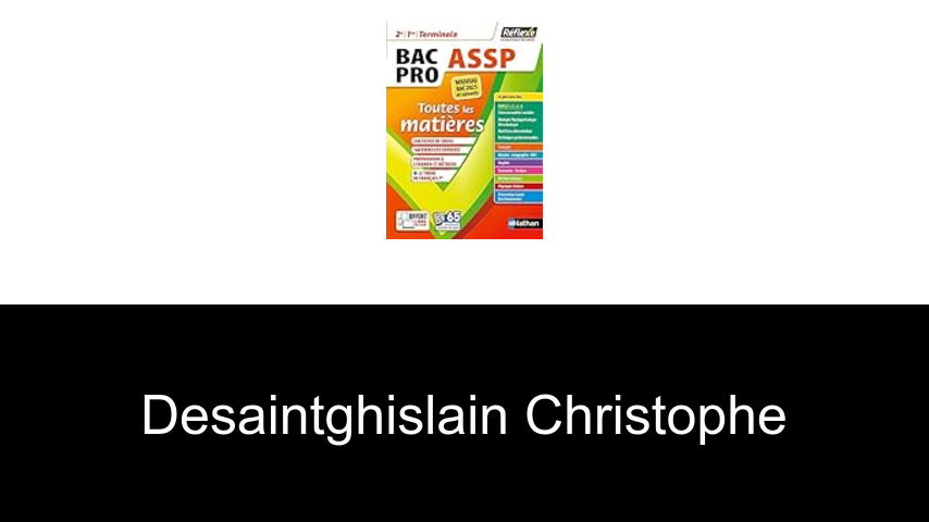 livres de Desaintghislain Christophe