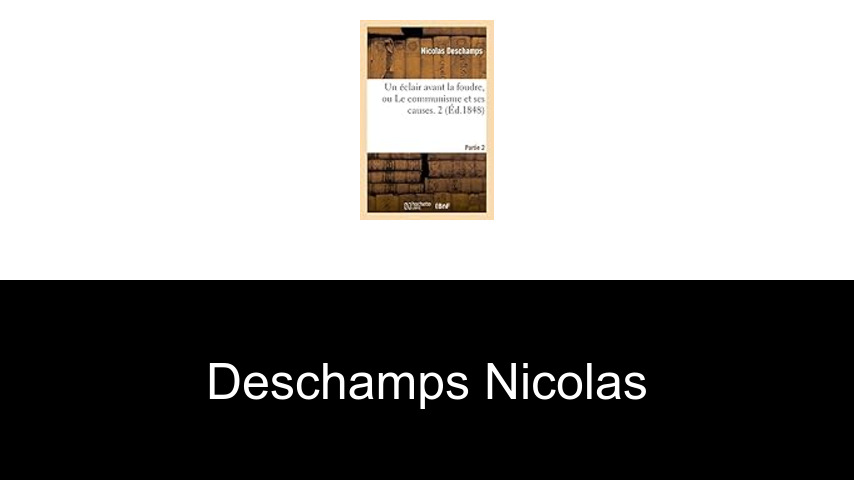 livres de Deschamps Nicolas