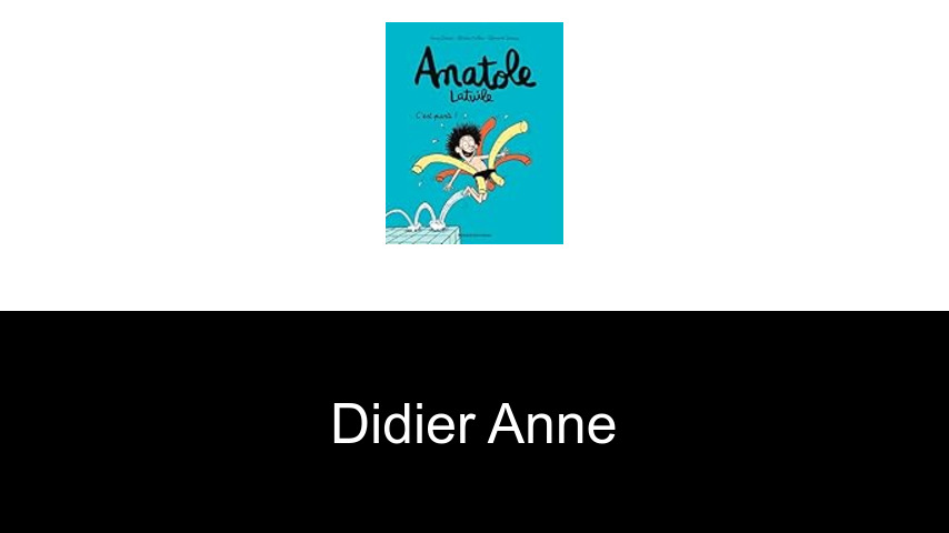 livres de Didier Anne