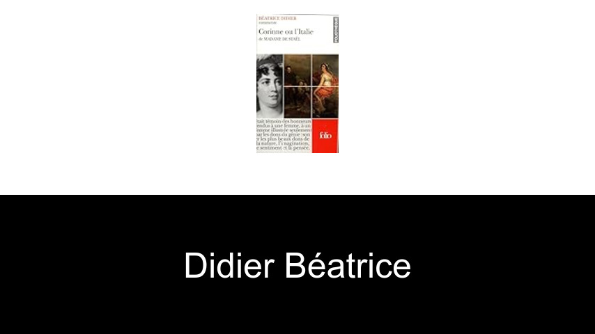 livres de Didier Béatrice