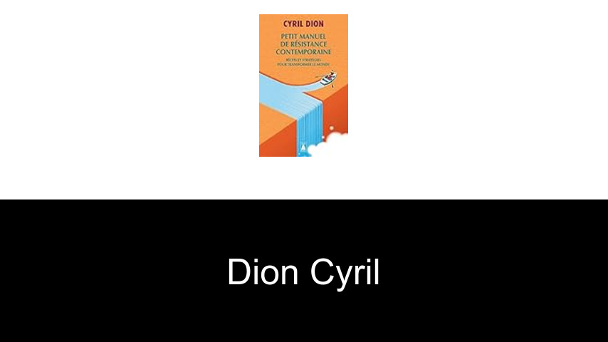 livres de Dion Cyril