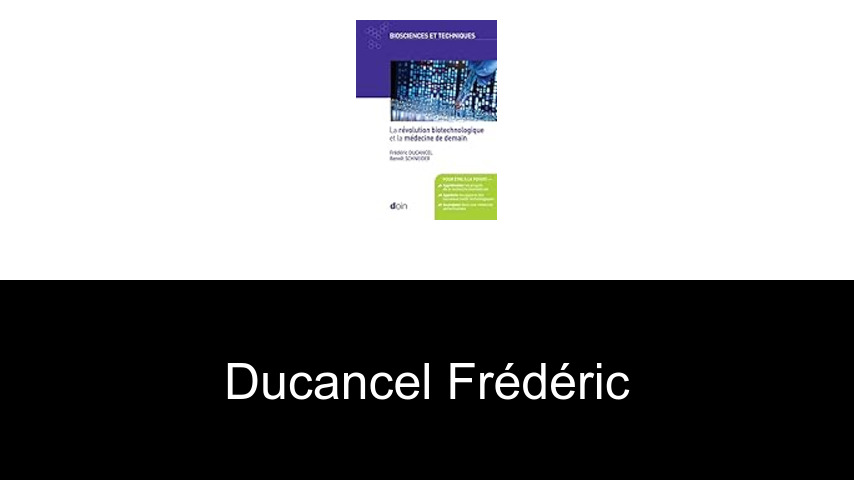 livres de Ducancel Frédéric