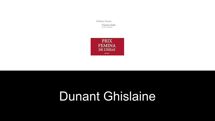 livres de Dunant Ghislaine