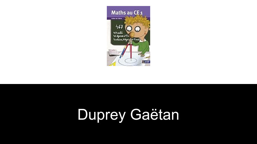 livres de Duprey Gaëtan