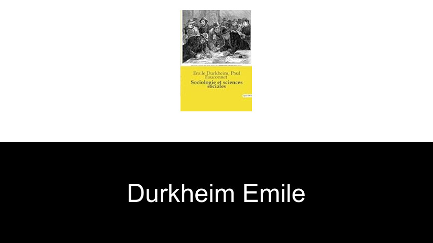 livres de Durkheim Emile