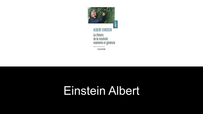 livres de Einstein Albert