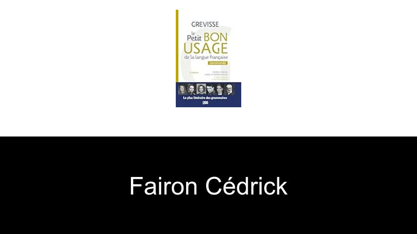 livres de Fairon Cédrick