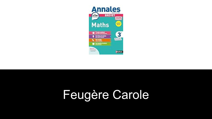 livres de Feugère Carole
