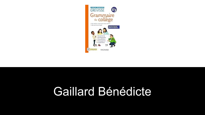 livres de Gaillard Bénédicte