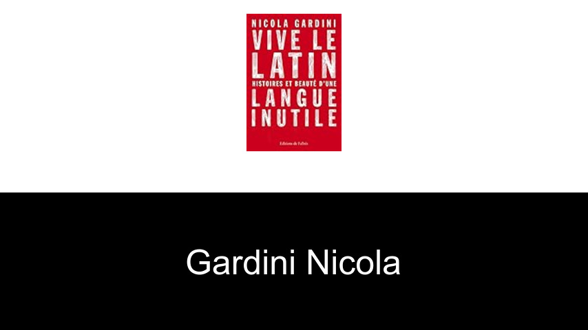 livres de Gardini Nicola