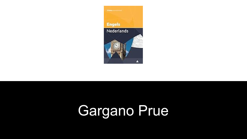 livres de Gargano Prue