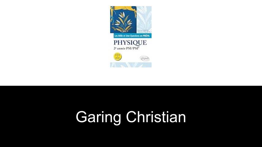 livres de Garing Christian