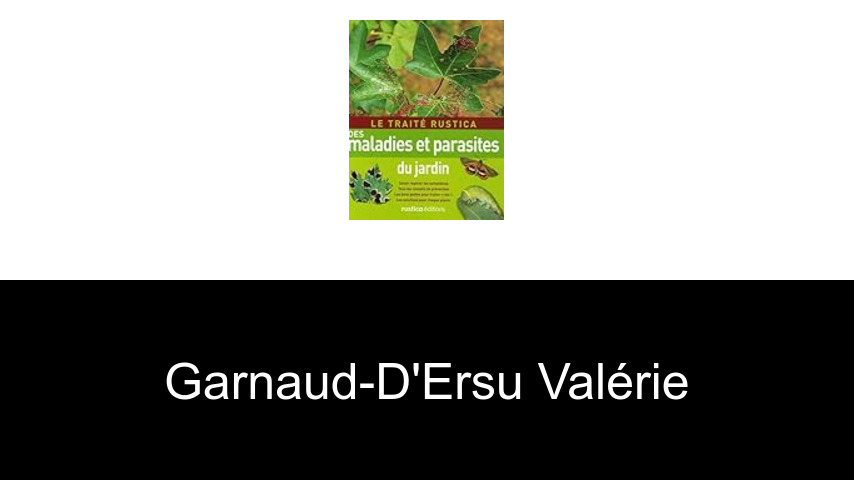 livres de Garnaud-d'Ersu Valérie