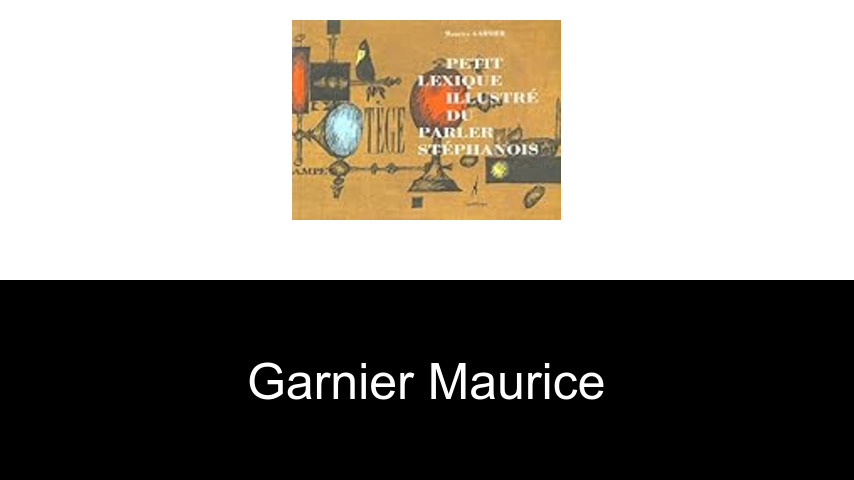 livres de Garnier Maurice