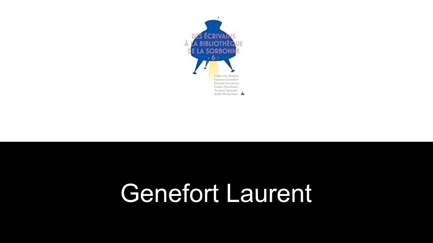 livres de Genefort Laurent