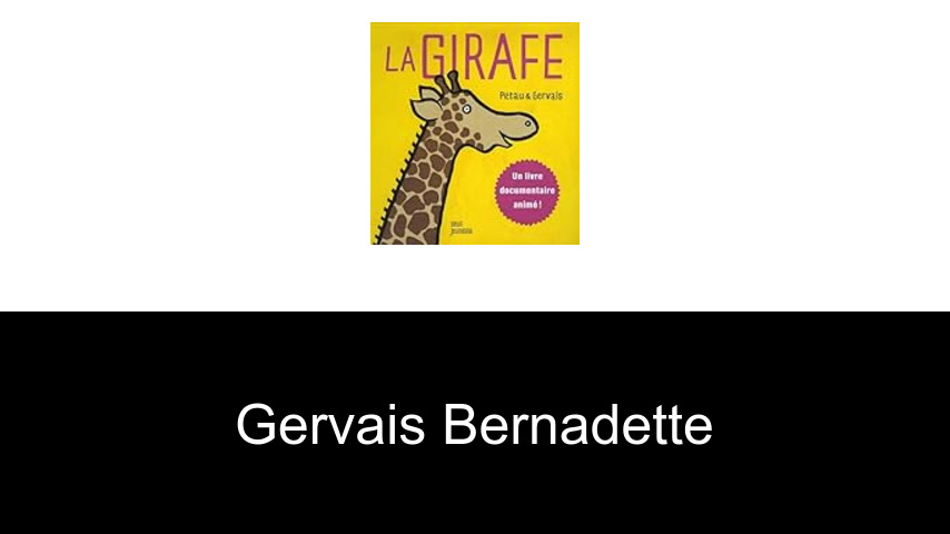 livres de Gervais Bernadette