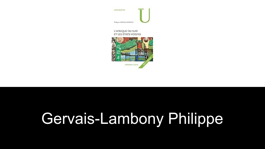 livres de Gervais-Lambony Philippe