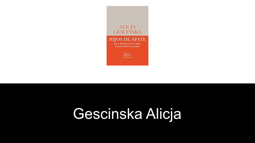livres de Gescinska Alicja