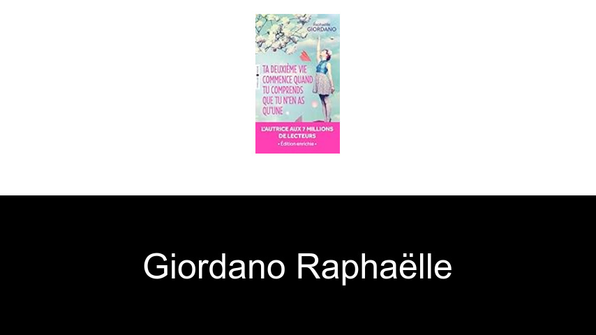 livres de Giordano Raphaëlle