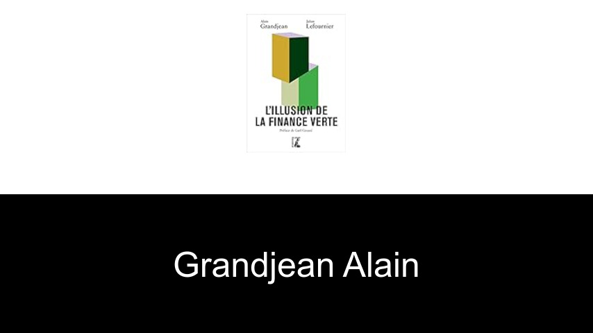 livres de Grandjean Alain