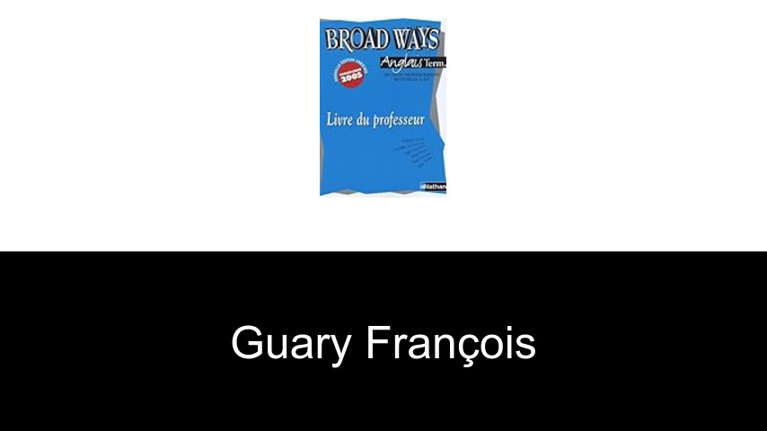 livres de Guary François