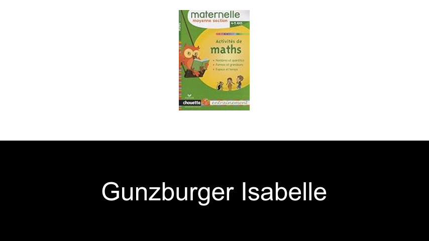 livres de Gunzburger Isabelle
