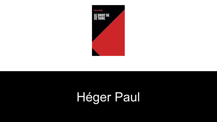 livres de Héger Paul