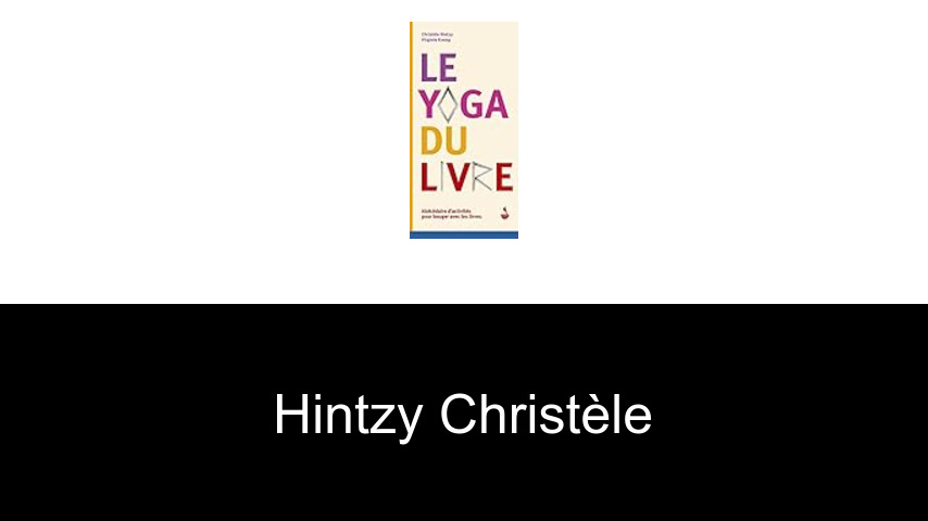 livres de Hintzy Christèle