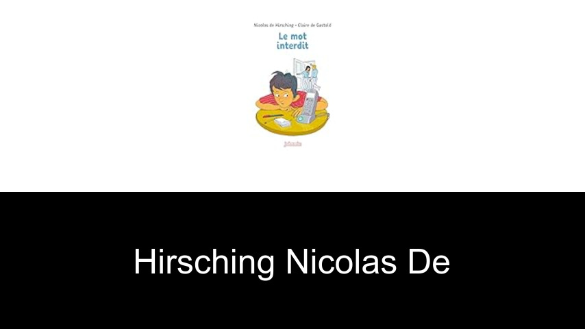 livres de Hirsching Nicolas de
