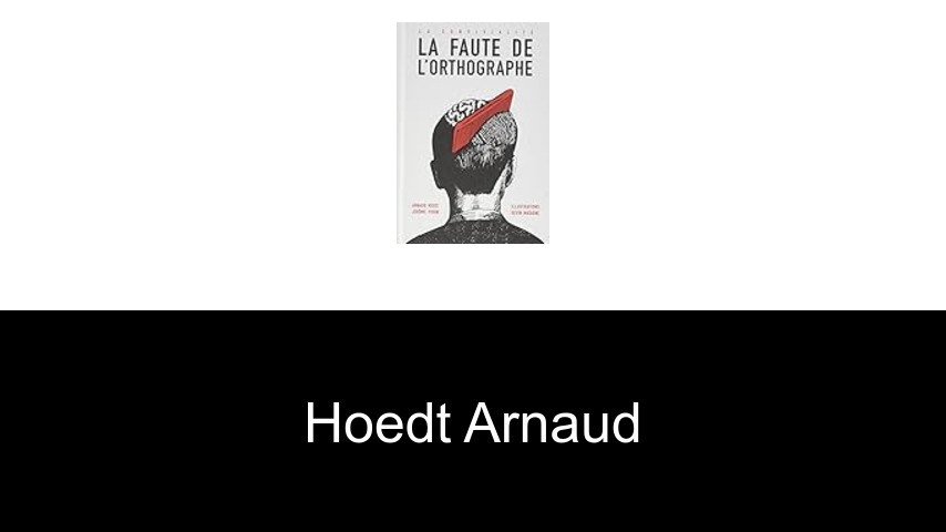livres de Hoedt Arnaud