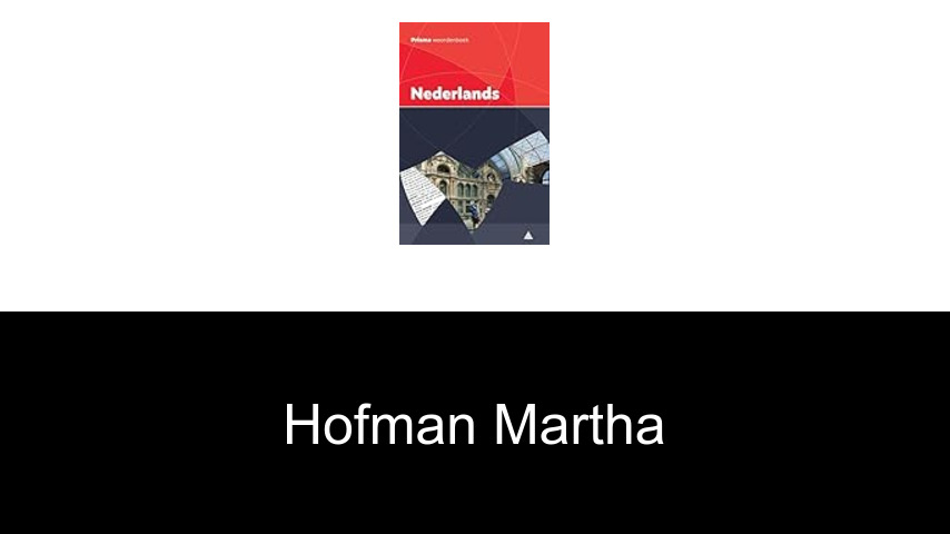livres de Hofman Martha