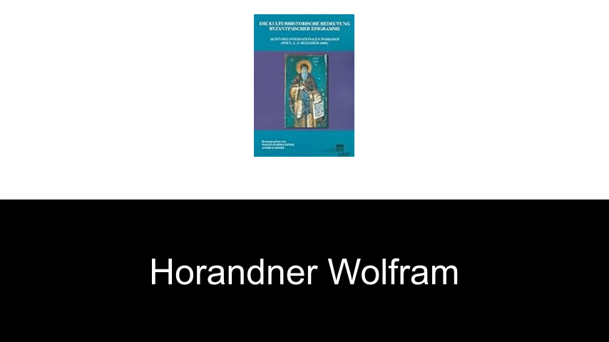 livres de Horandner Wolfram