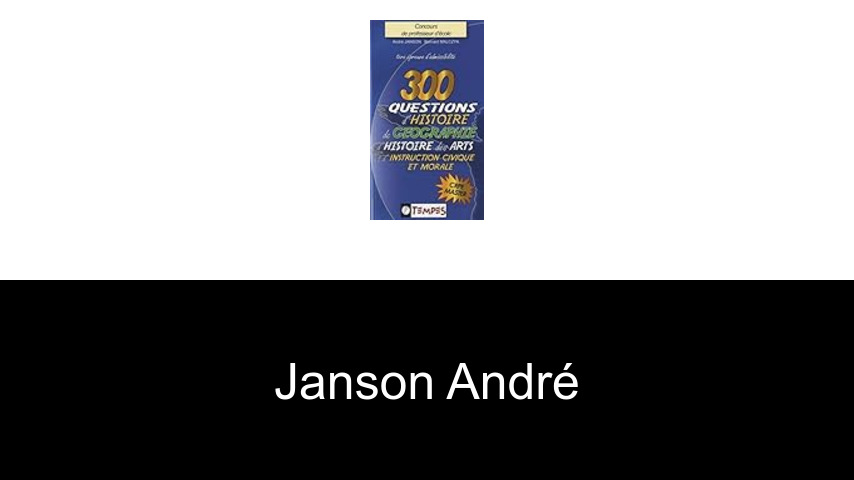 livres de Janson André