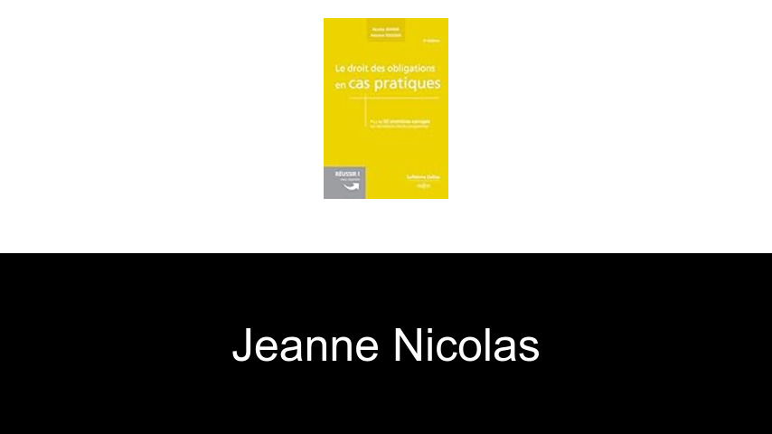 livres de Jeanne Nicolas
