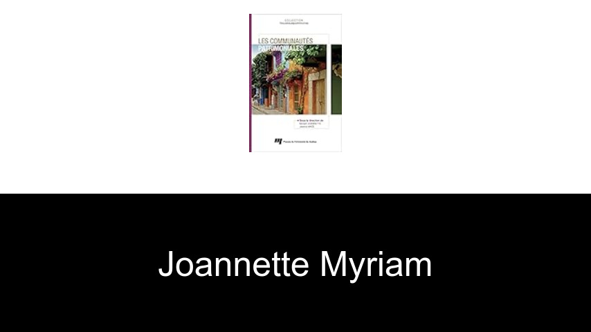 livres de Joannette myriam