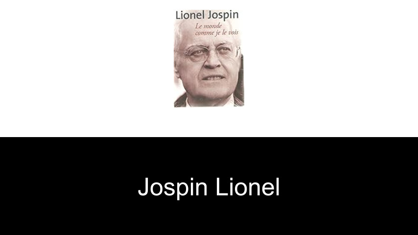 livres de Jospin Lionel