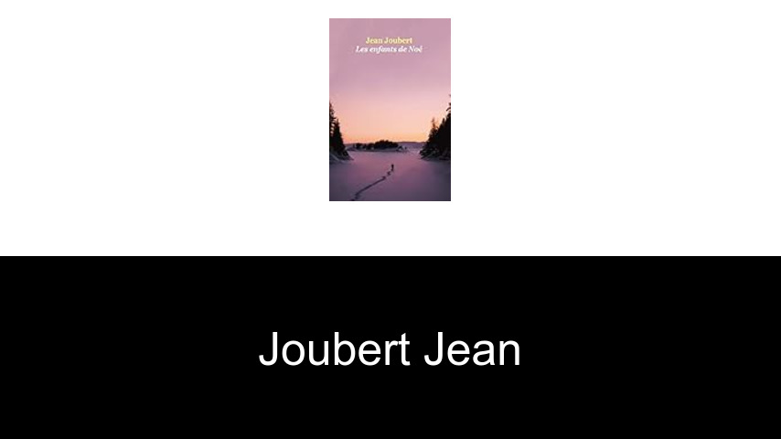 livres de Joubert Jean