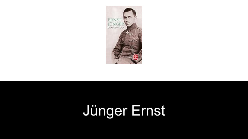 livres de Jünger Ernst